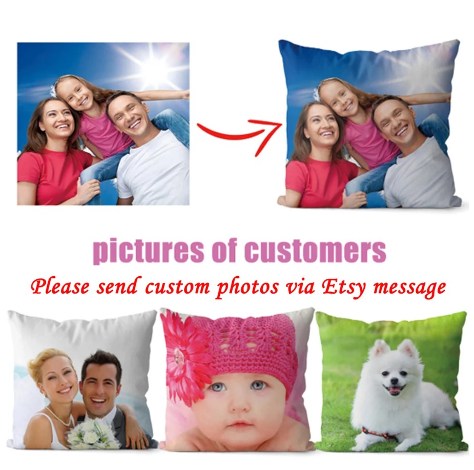 Custom Pillow Personalized Photo Pillows Pillow With Photo Text Customize Pet Pillow Personalized Memorial Gift For Birthday